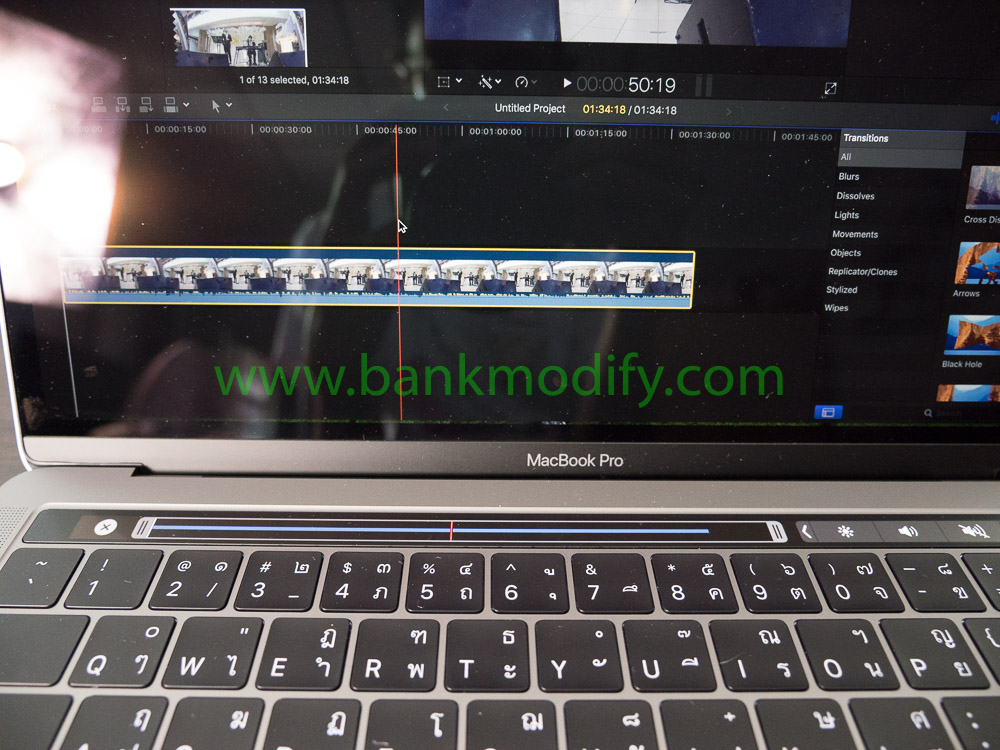 Touchbar บน final Cut Pro X 10.3